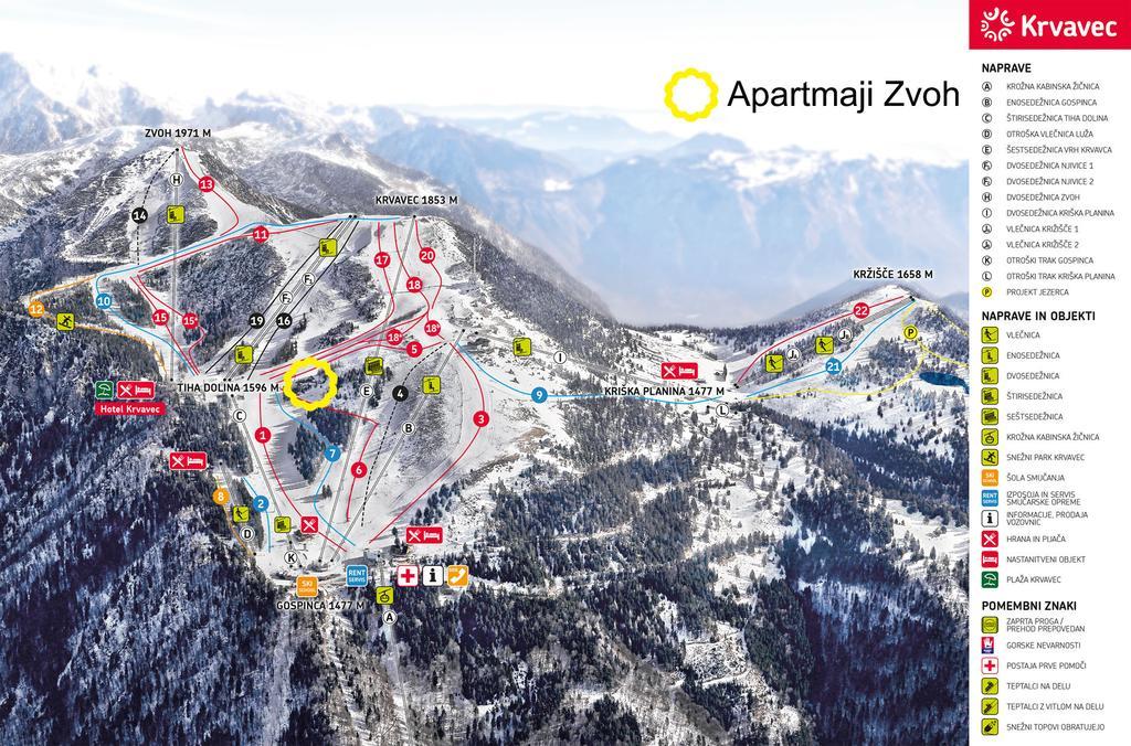 Apartments Zvoh, Krvavec, Ski-In, Ski-Out Cerklje na Gorenjskem Exteriör bild